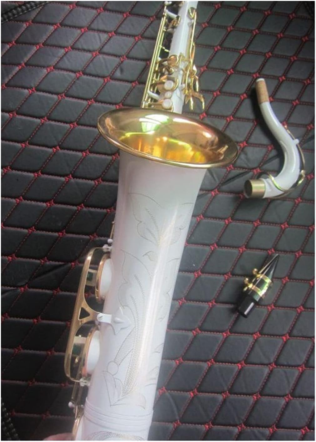Sax Beginners Kit Tenor Saxophone White Gold Key Bb Musical Instrument Professional Playing Tenor Sax with Case Mouthpiece Wind Instrument