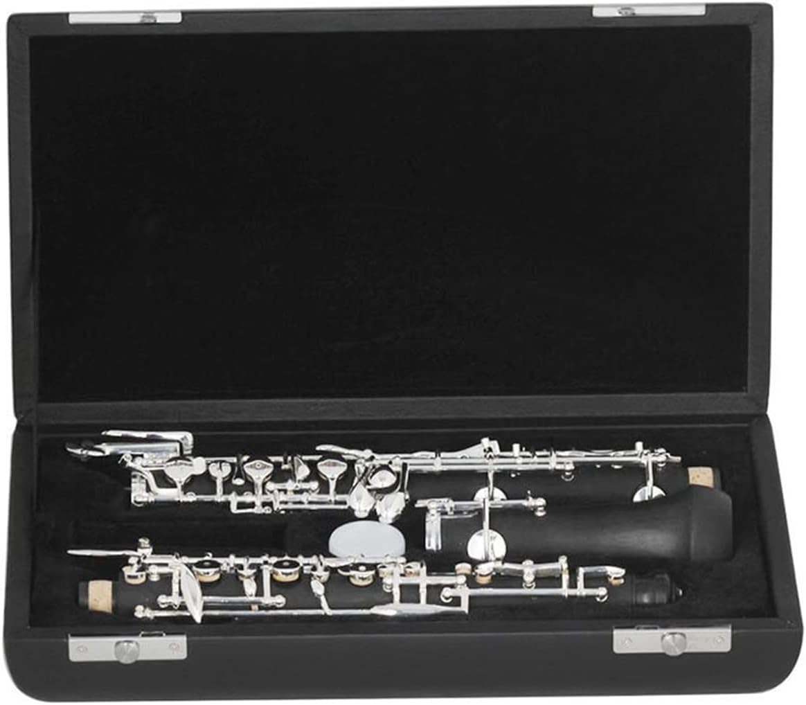 Professional C Key Oboe Semi-Automatic Style Silver Plated Keys Woodwind Instrument with Oboe Reed Gloves Leather Case Oboes Beginner