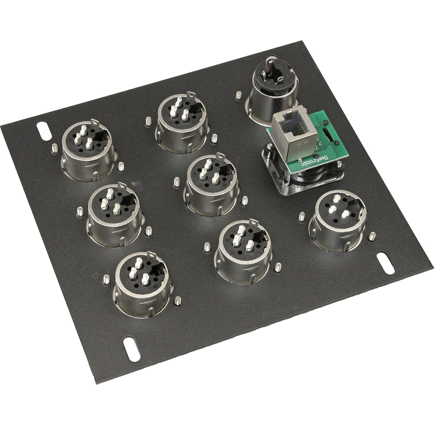 Pro Audio Recess Stage Floor Box Black (6-XLR Female + 1-XLR Male + 1 1/4