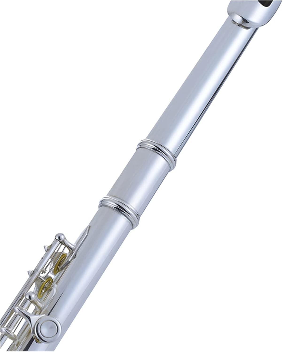 Flutes Musical Instrument White Copper Button C-Tone Silver-Plated Flute Wind Instrument with E Key Split 17-Hole Opening Beginner Performance Test