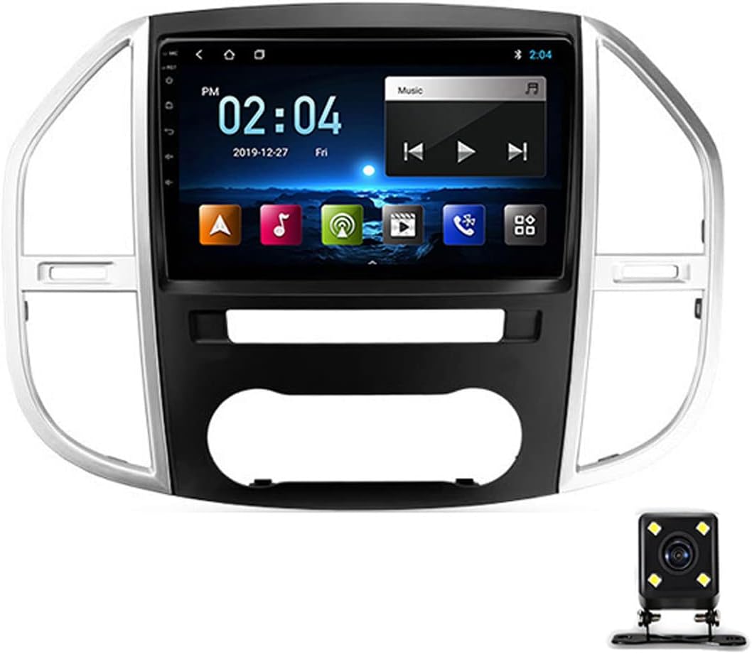 Double Din Car Stereo Receiver with Backup Camera, 9 Inch IPS Touch Screen Car Radio Bluetooth Multimedia MP5 Player for Benz Vito 3 W447 2014-2020 Support 4G/SWC/Carplay/RDS/FM