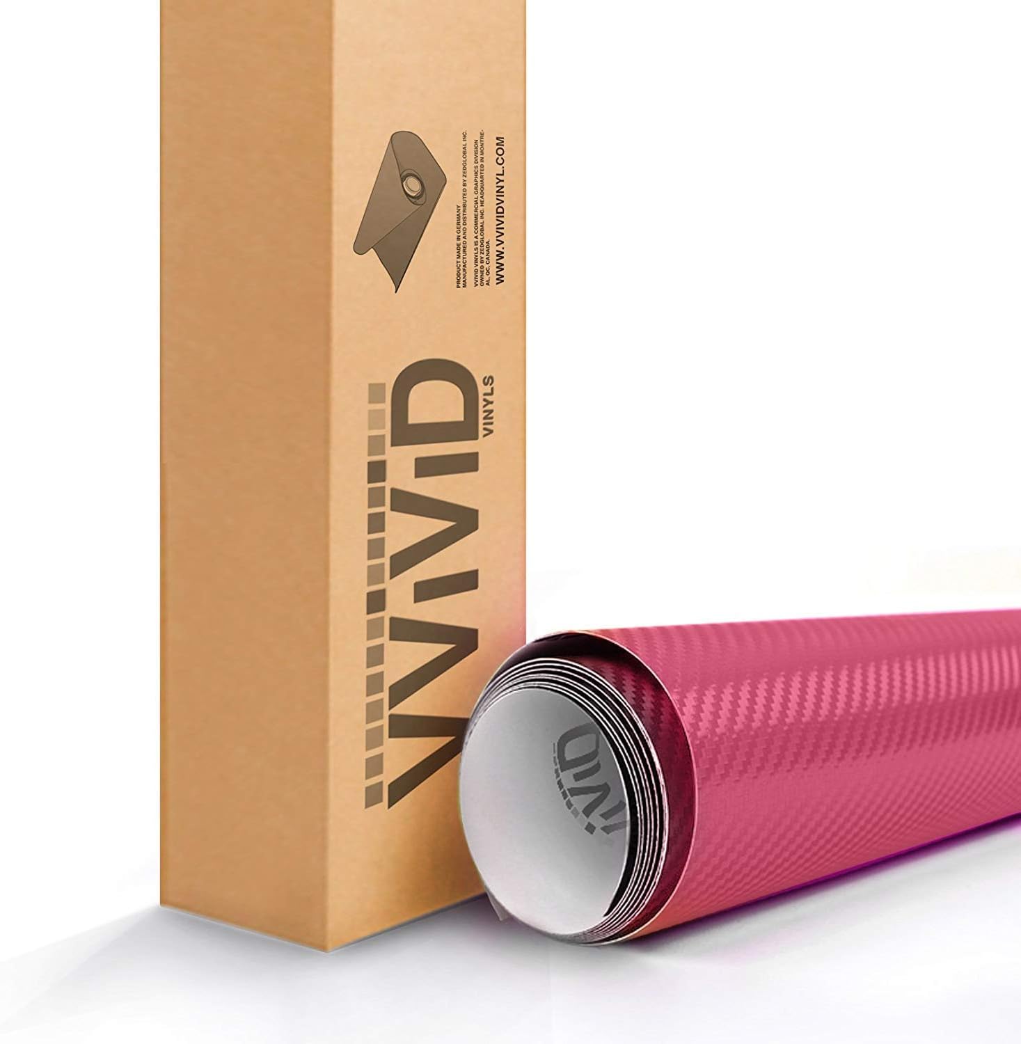 VViViD® XPO Pink Carbon Fiber Car Wrap Vinyl Roll with Air Release Technology (10ft x 5ft)