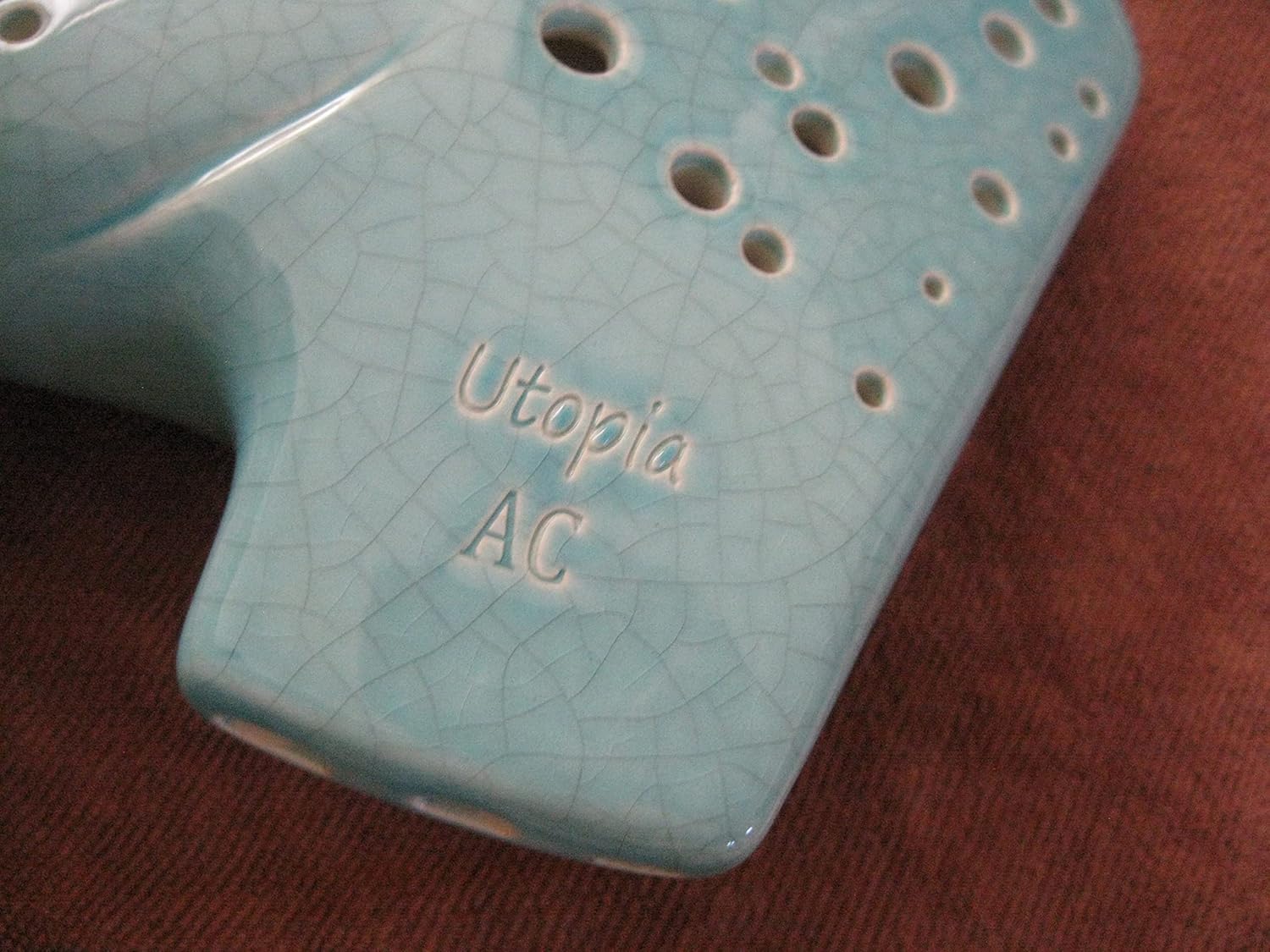 Utopia Ceramic Turquoise Blue Color/Pattern Alto C Key / 3 Octave Chromatic Range Ceramic Ocarina - High temperature Kiln Treated good Hardness Endurability