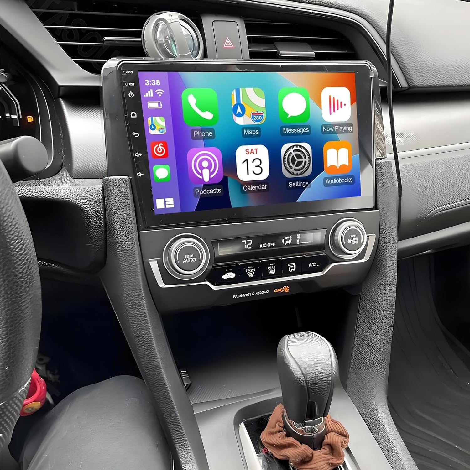 PHEZEN 9 inch Touchscreen Car Stereo Fit for Honda Civic 2016-2020, Android 13 Double Din Car Radio with Carplay & Android Auto in-Dash Navigation BT Mirror Link WiFi Backup Camera 4+64G