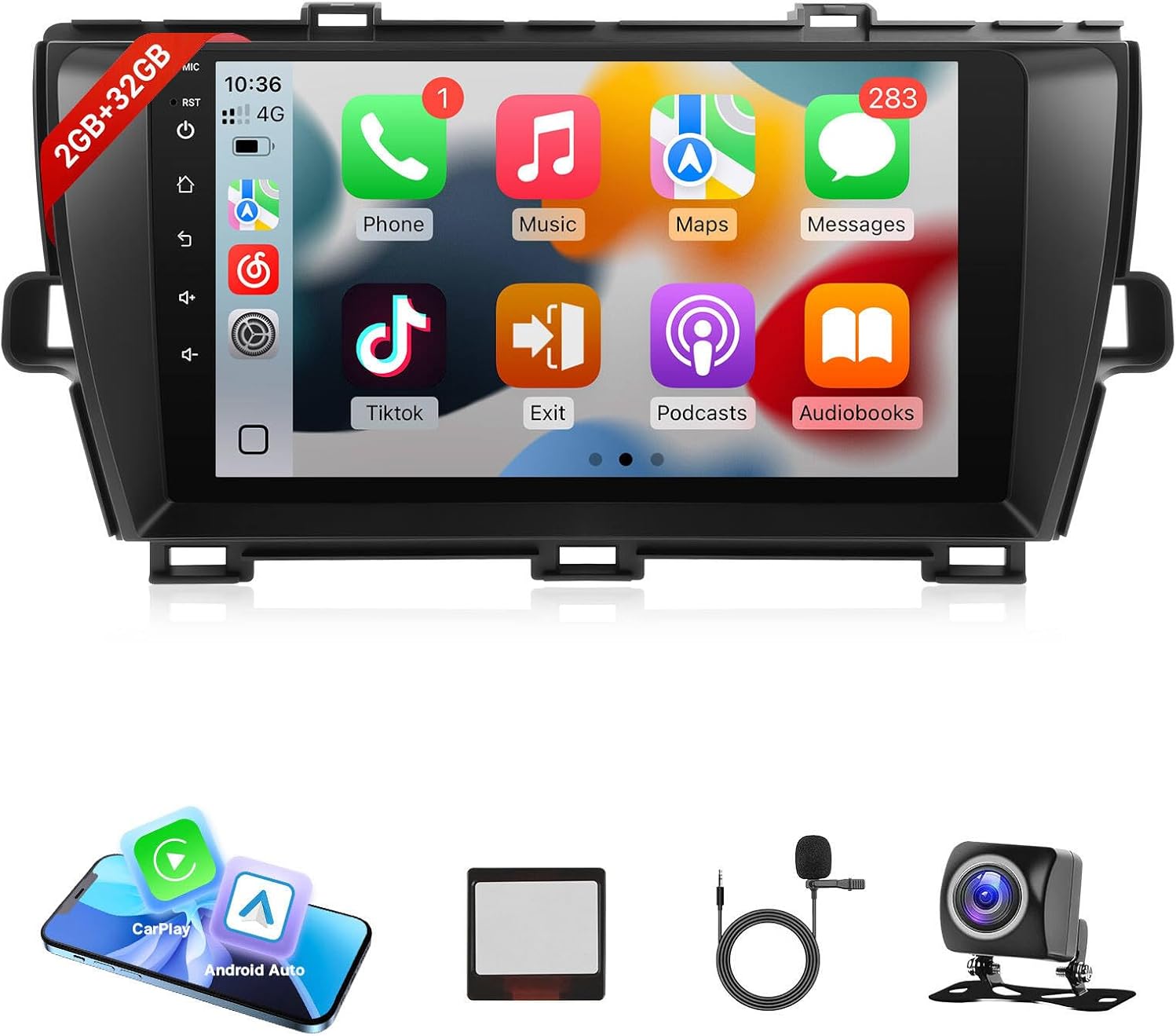 Leadfan Upgrade Radio for Toyota Prius 2010-2015 Wireless Carplay Android Auto Car Stereo for Prius, 9 inch Touch Screen Head Unit with GPS WiFi Bluetooth FM SWC Backup Camera, Support JBL