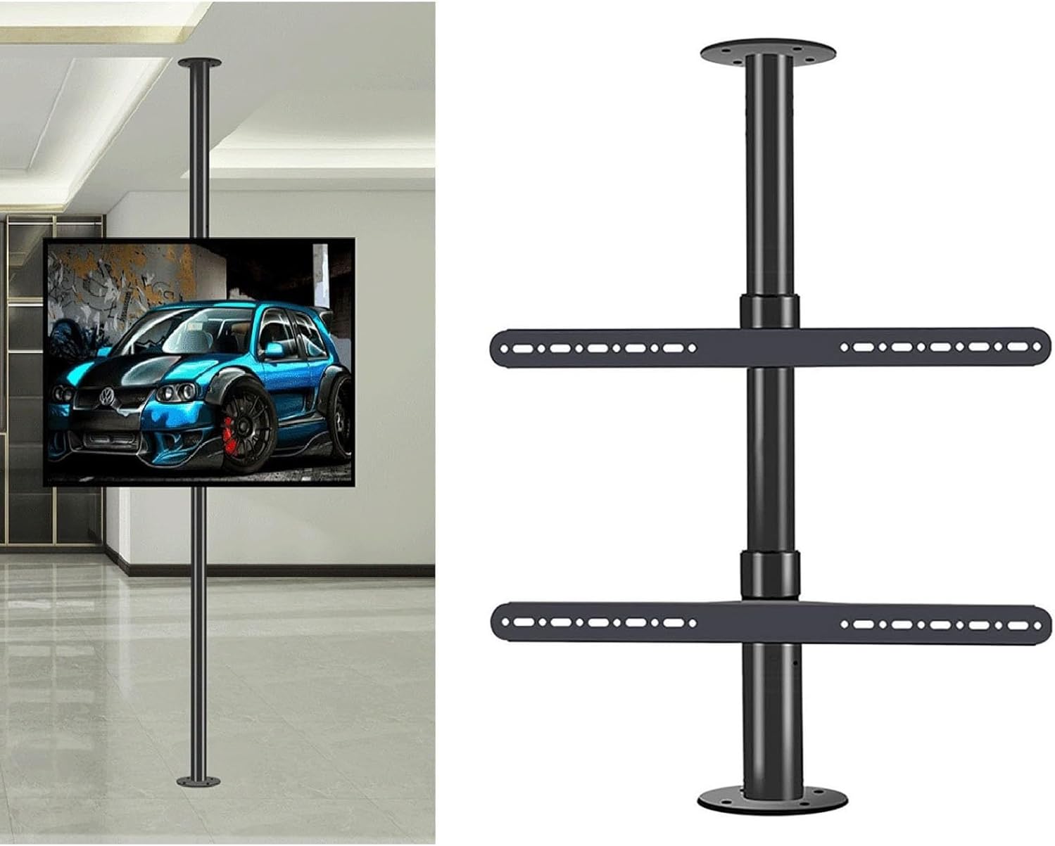 corner tv wall mount,tv mount, Fits 32-75inch TV Ceiling Mount Bracket, LCD TV 360 Degree Rotating Frame, Partition Wall Rotating Rack Rotating TV Cabinet Rotating Base, Up to 110 Lbs (Size : 110-135c
