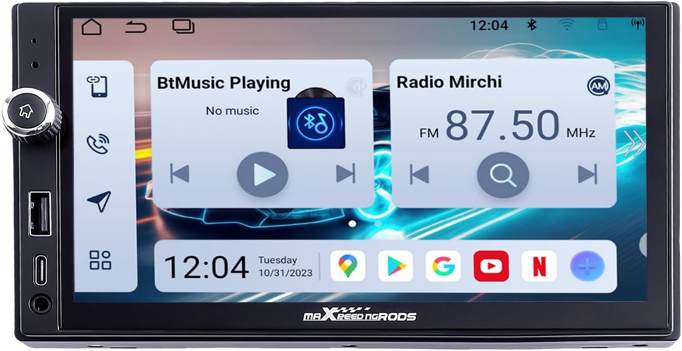 maXpeedingrods 7” Double Din Car Stereo with Apple CarPlay & Android Auto, with Android 13 System and in-Dash GPS Navigation with Type C Charging 2G+32G ROM