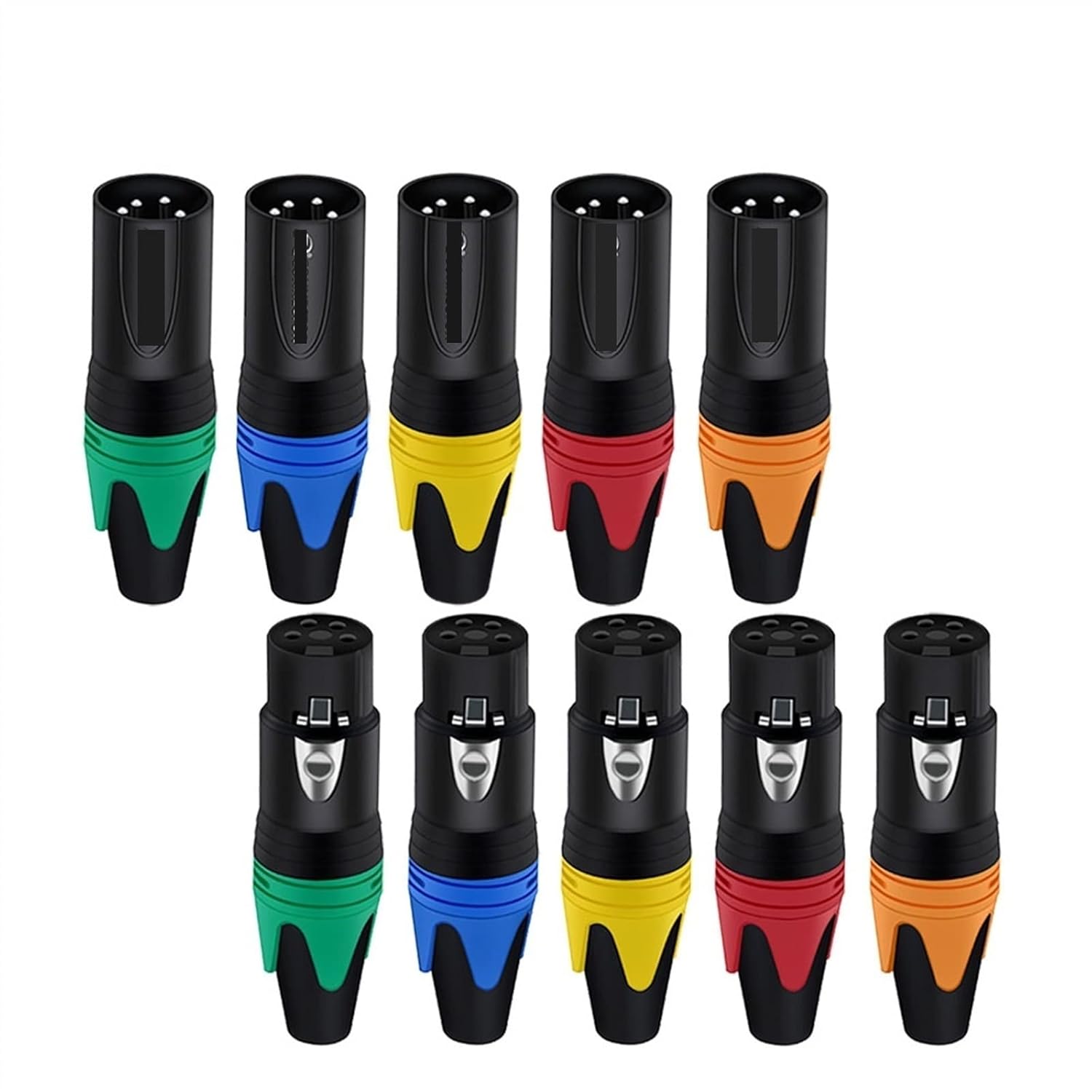 4 Pin X L R Male/Female M I C Cable Wire Connector 4 Pole XLR Plug Microphone Jack Socket 56Pcs (Color : 28xM 28xF 4P Mix)