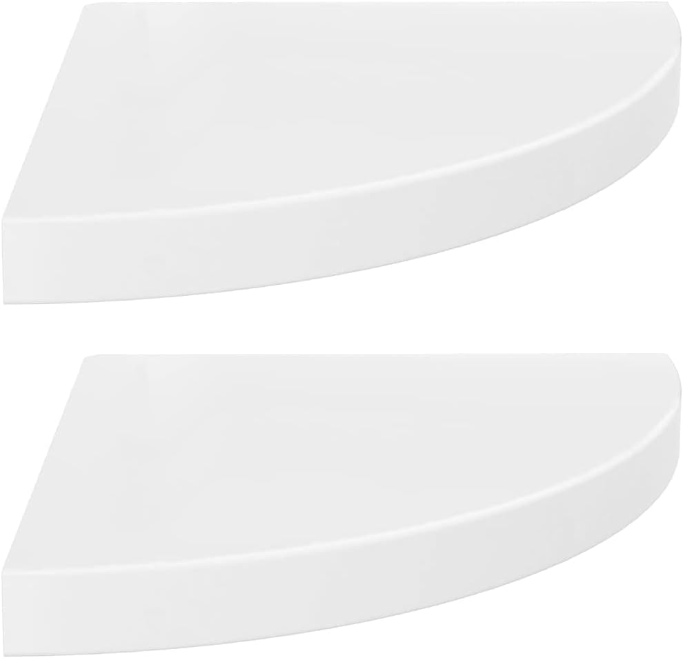 Home Décor Floating Corner Shelves 2 pcs High Gloss White 13.8