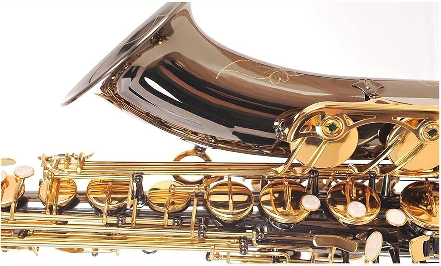 Sax Beginners Kit Bb Tenor Black Nickel Saxophone Instrument B Flat Sax with Case Mouthpiece Accessories Wind Instrument (Color : Gold Lacquer)