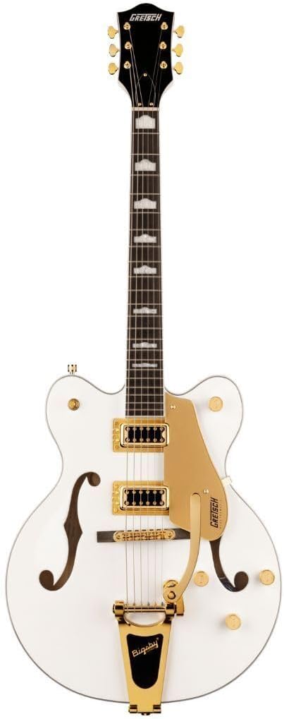 Gretsch G5422TG Electromatic 6-String Right-Handed Classic Double-Cut Hollowbody Electric Guitar with Bigsby, Laurel Fingerboard and Maple Neck (Snowcrest White)