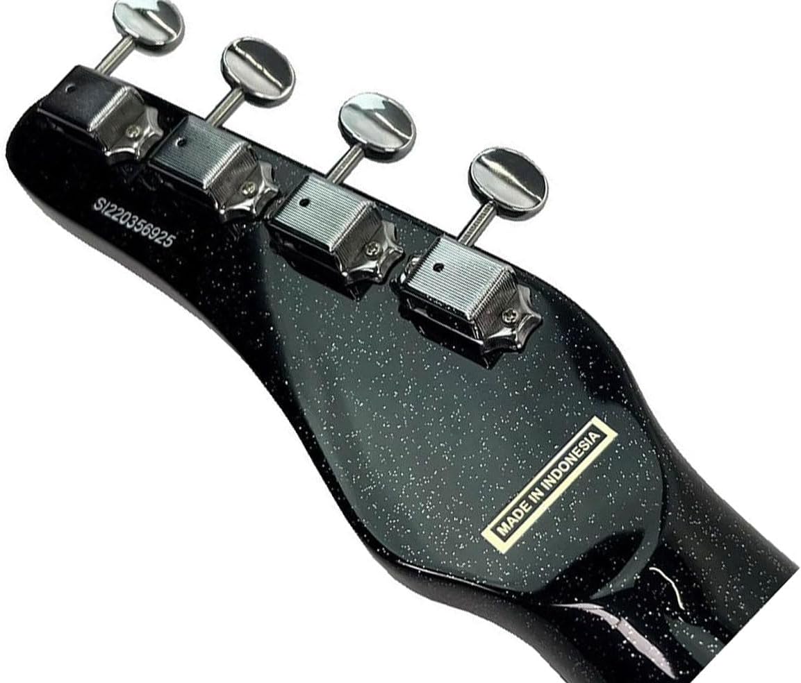 Silvertone 1444 Classic Series Short Scale Bass - Black Silver Flake