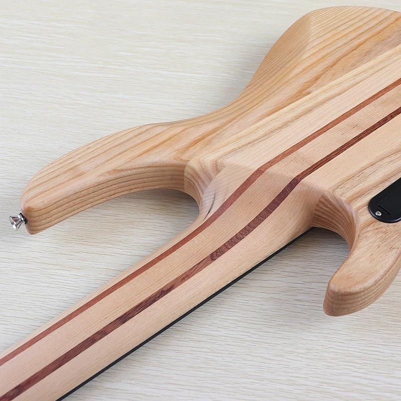 Active 5-String Electric Bass Guitar, 43-Inch Natural Matte Finish, Stunning Tree Burl Top,24-Fret(M2)