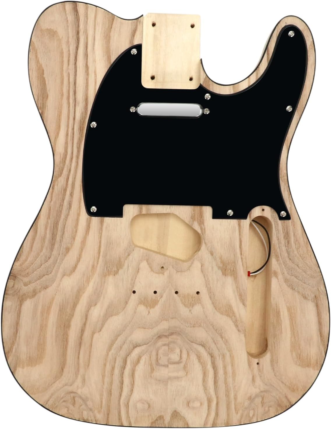 DIY Electric Guitar Kit Beginner Kit TL Style 6 String Right Handed Basswood Body with Ash Burl Top Hard Maple Neck Rosewood Fretboard Chrome Hardware Build Your Own Guitar.