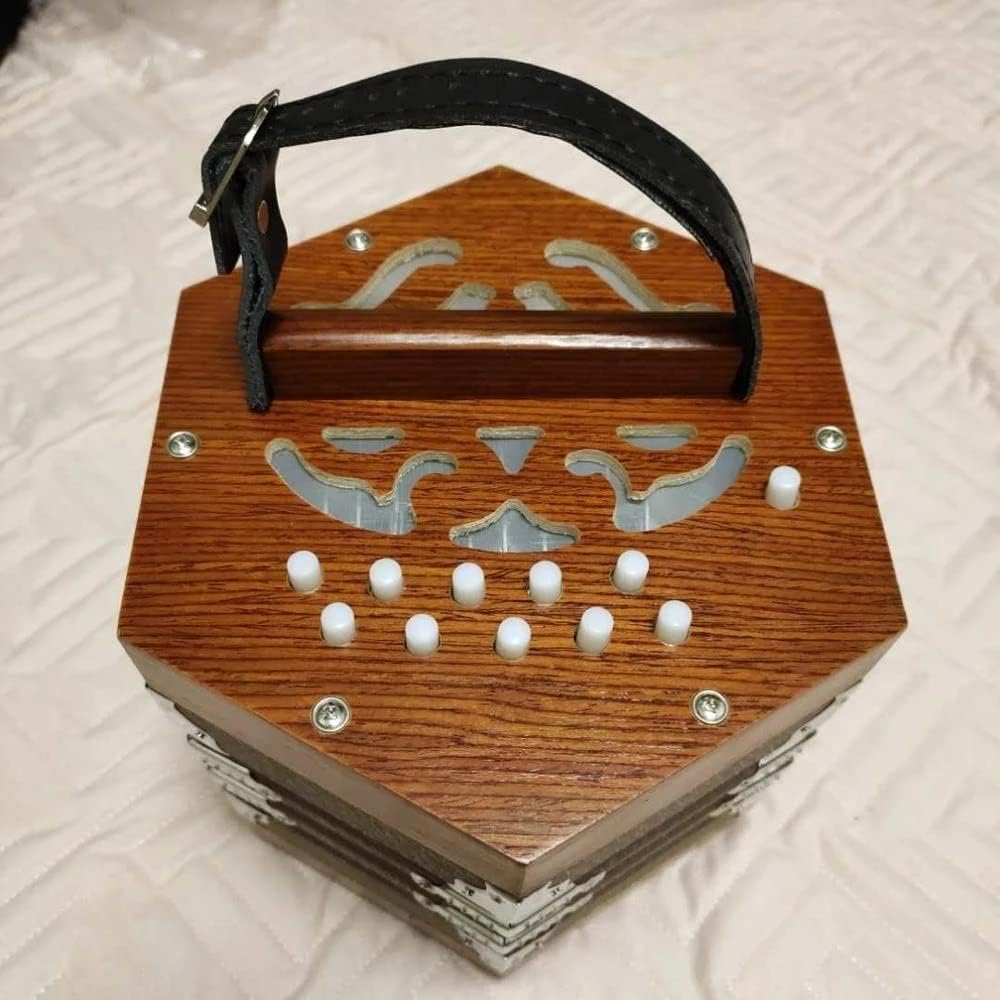 20-Button High-end And Elegant Ergonomic Design Concertina Instrument With Adjustable Hand Strap And Bag, Accordion For Daily Practice Stage Performance