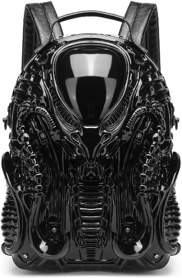 Men Goth Bag Alien Y2K Backpack Xenomorph Costume for Women Outdoor (black)