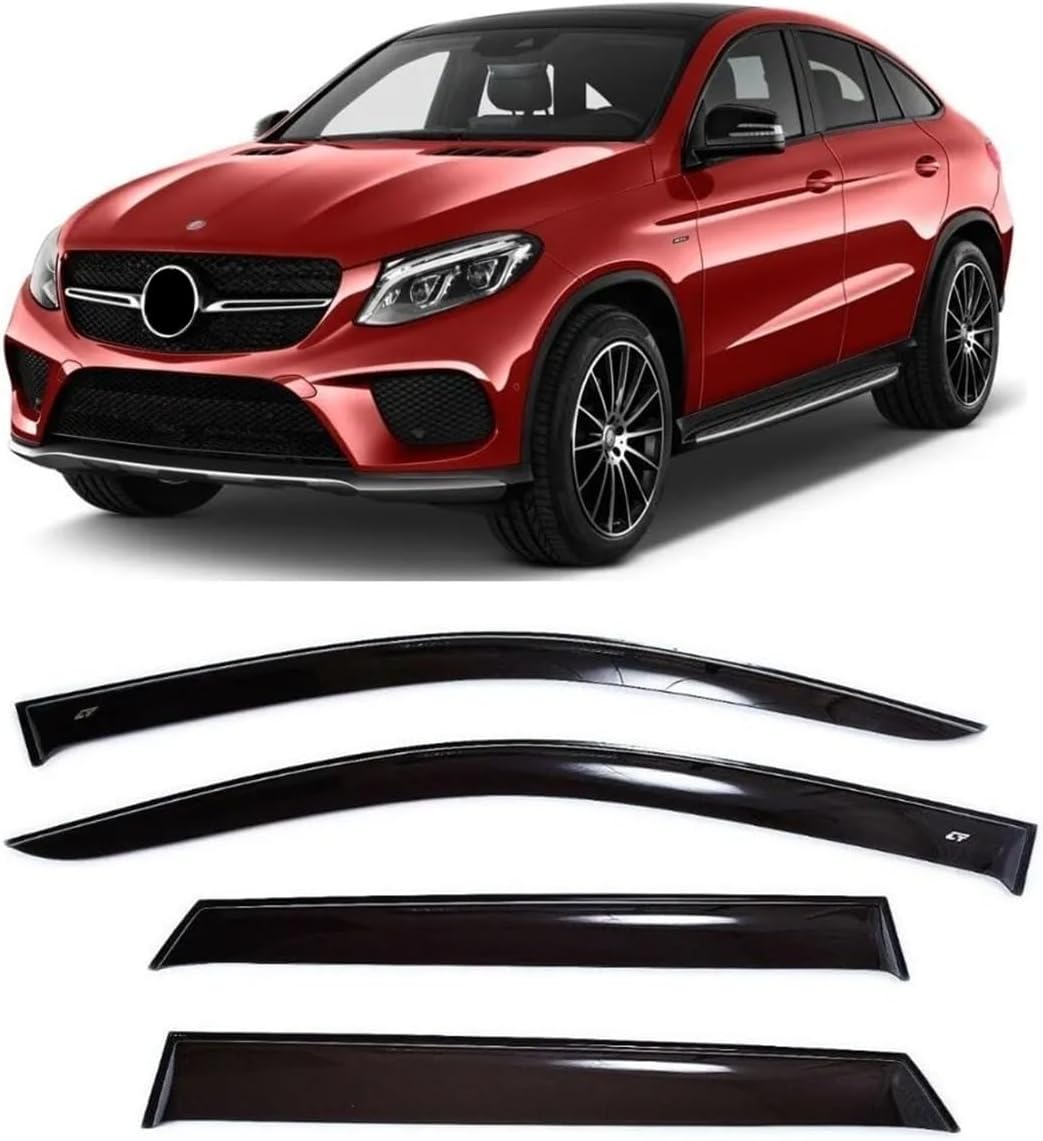 Window Deflectors Wind Visors Rain Guard Tape-on Fit for Mercedes GLE 2015-2019 Coupe