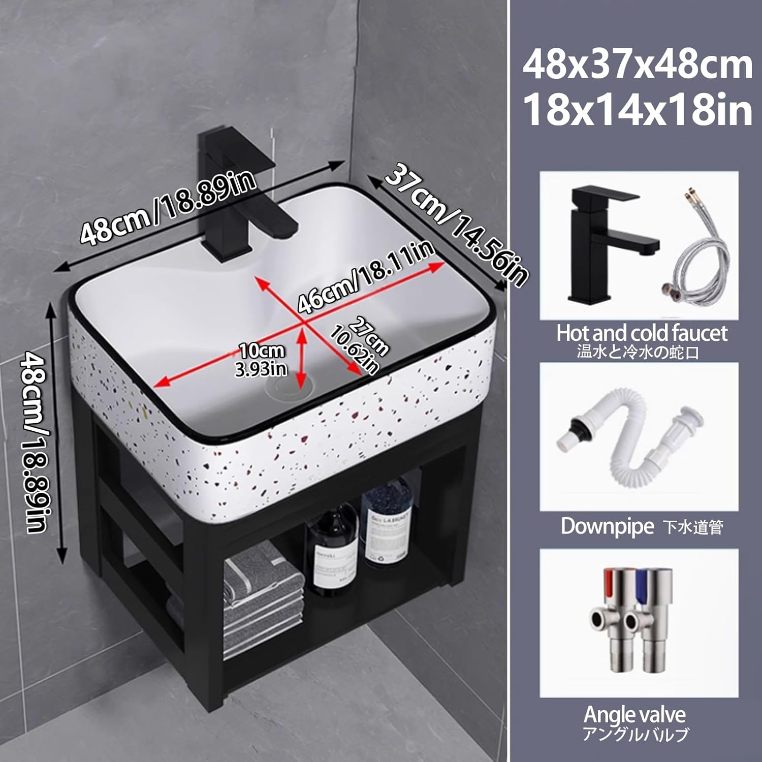 Small Wall Mount Corner Sink,Utility Sink,Wall Mount Bathroom Vessel Sink,Ceramic Liberty Above Counter Wall Mounted Sink,Ceramic Vessel Sink,Farmhouse Sink,for Bathroom,Laundry Room