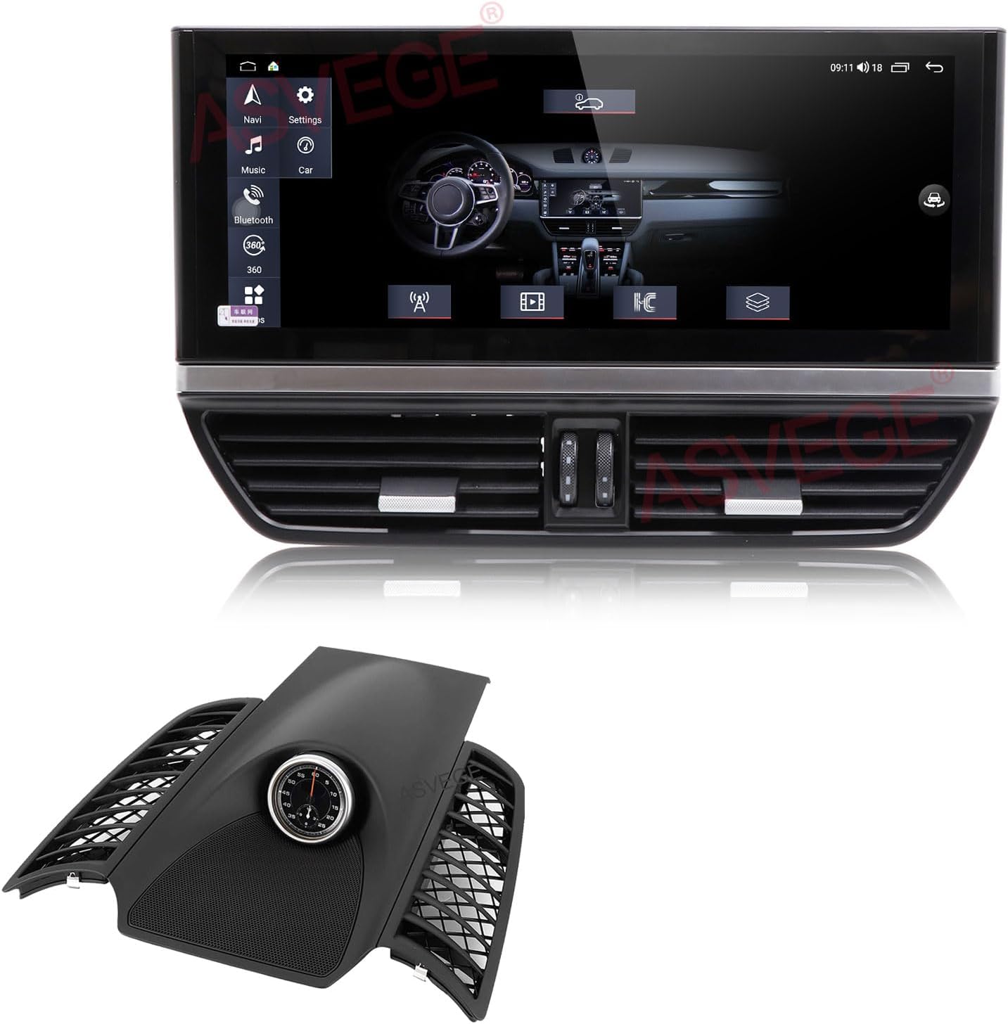 Car Stereo for Porsche Cayenne 958 92A 2011-2017 12.3 inch Android 12+Sport Chrono Stopwatch Mounted Dashboard