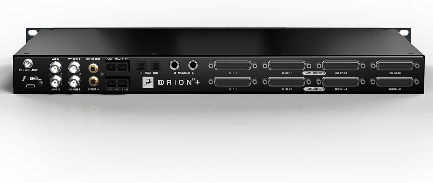 Antelope Audio USB Audio Interface w/32 Channel Mixing, Recording Studio Equipment for Production — Thunderbolt 3 Pro Audio Device Orion 32+ Gen 4 for PC Computer — Windows, macOS