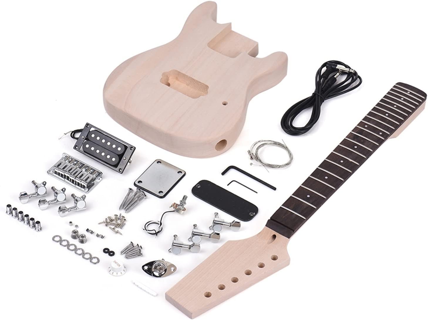 1 Set DIY Unfinished Electric Guitar Kits Kits for Guitar DIY Parts Unfinished Guitar Body