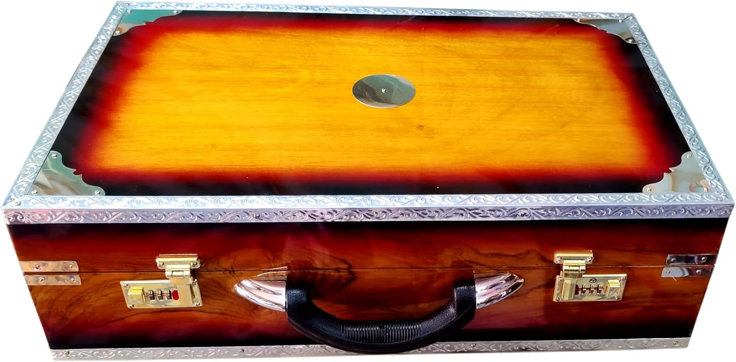 Harmonium, Maanvish Professional Harmonium Portable, Double Reeds, 3 1/2 Octaves, 9 stops,4 Extra Notes, Padded Bag