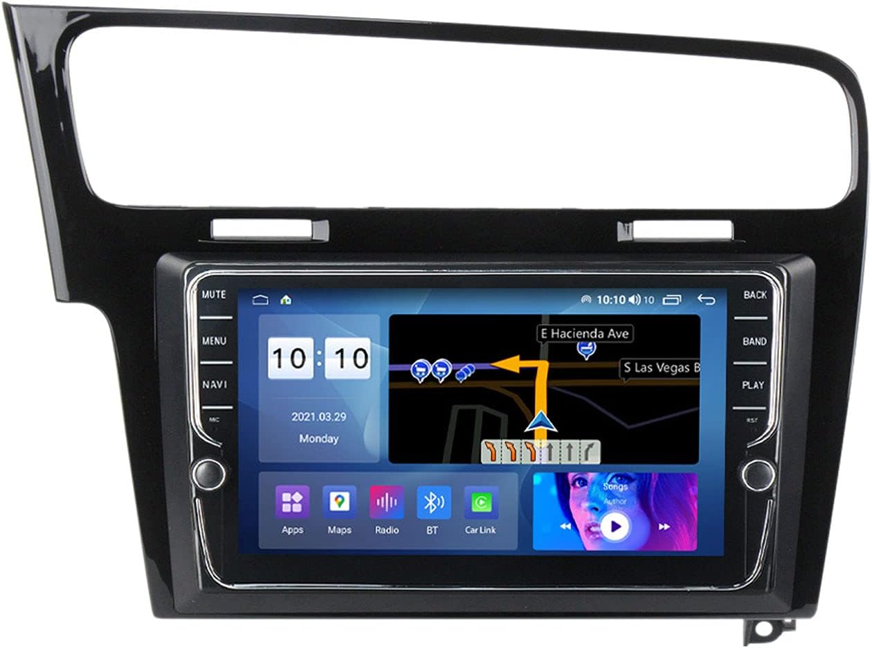 Android Car Radio Bluetooth Hands-Free 2 Din Car Stereo Radio FM Receiver, for VW Golf 7 2013-2017 Built-in Carplay Bluetooth WiFi Support SWC/DAB+/OBD2/DSP/RDS/Mirrorlink