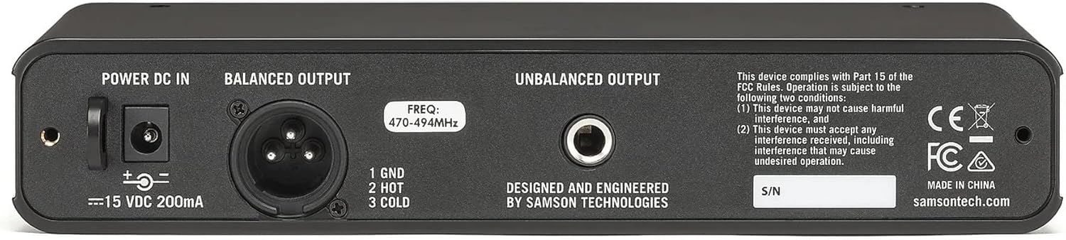 Samson Technologies Replacement Receiver for Concert 88X Wireless Systems, K Band 470-494 MHz