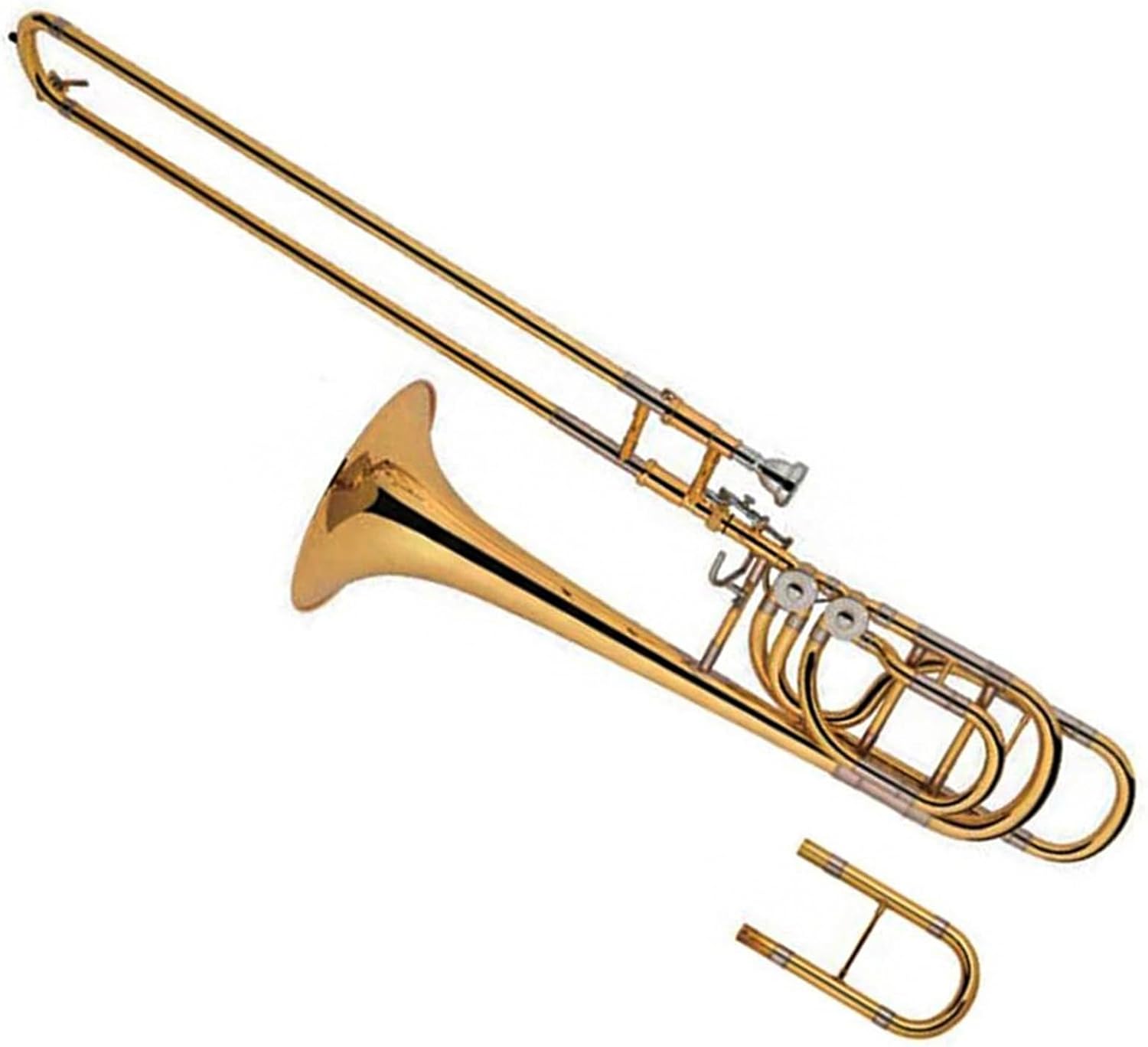 Professional Gold Lacquer Brass Bass Trombone Instrument