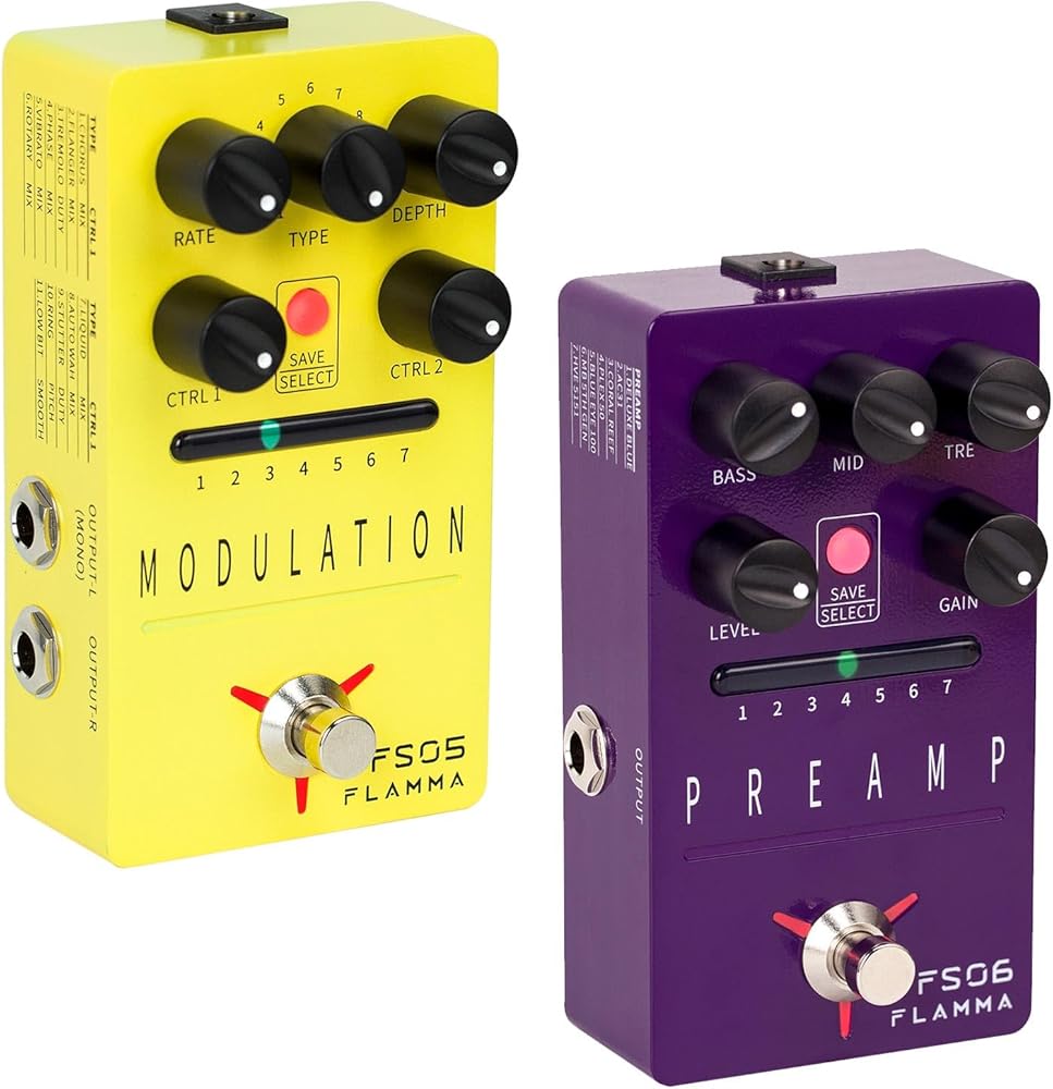 FLAMMA Modulation and Preamp Guitar Pedals