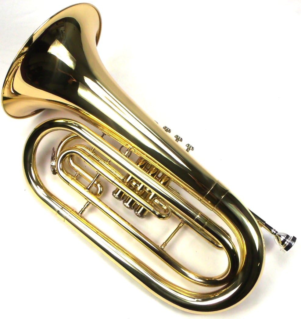 Advanced Monel Pistons Marching Baritone Key of Bb w/Case & Mouthpiece-Gold Lacquer Finish