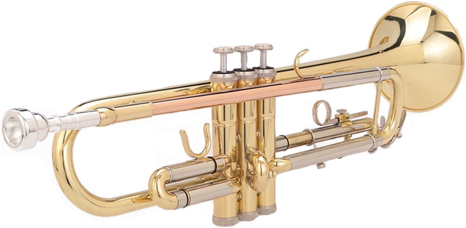 KESHUO Alto B Flat Trumpet Instrument Western Wind Instrument Three-Color Brass Beginner Introductory School Band Performance Trumpets