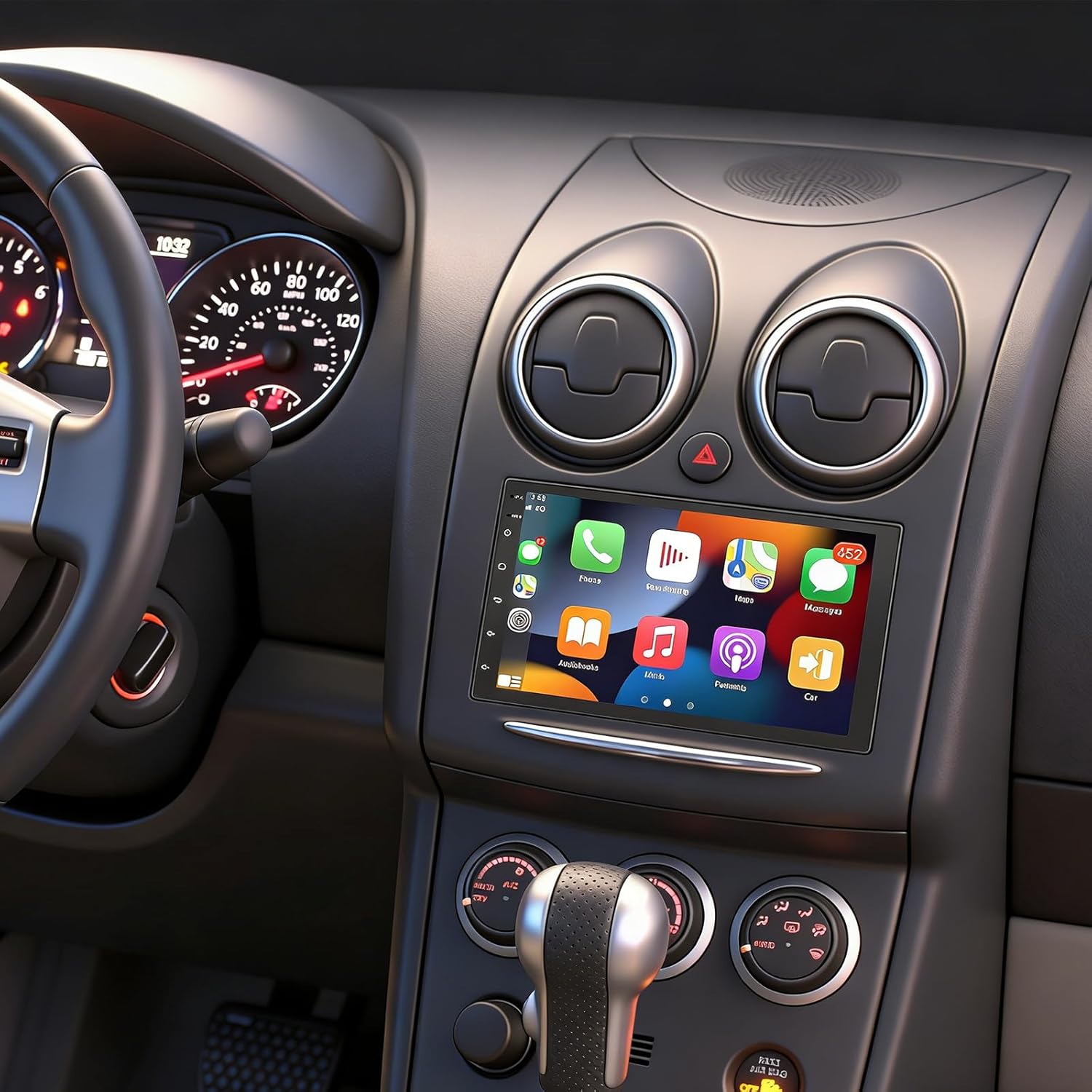 Android 13 Car Stereo Radio Navigation for Nissan Qashqai Pathfinder 7inch Touch Screen with Wireless CarPlay & Android Auto/Bluetooth/Mirror Link/WiFi/FM Audio/GPS Portable Navigation Player（2+32G）