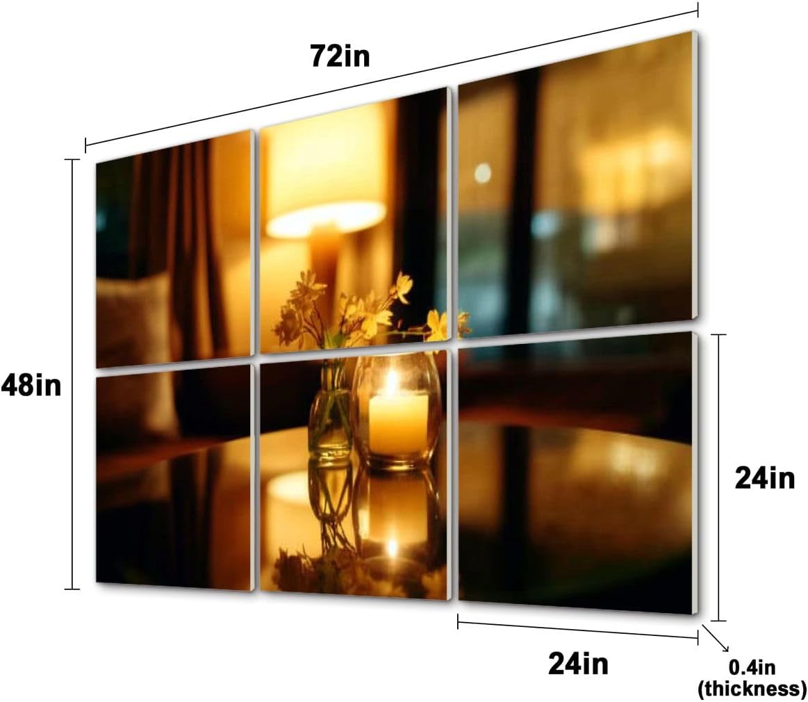 6 Pack Art Acoustic Panels Lounge Soundproof Wall Panels, 48
