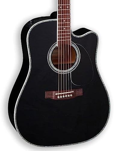 Takamine EF341DX Dreadnought Acoustic-Electric Guitar - Black