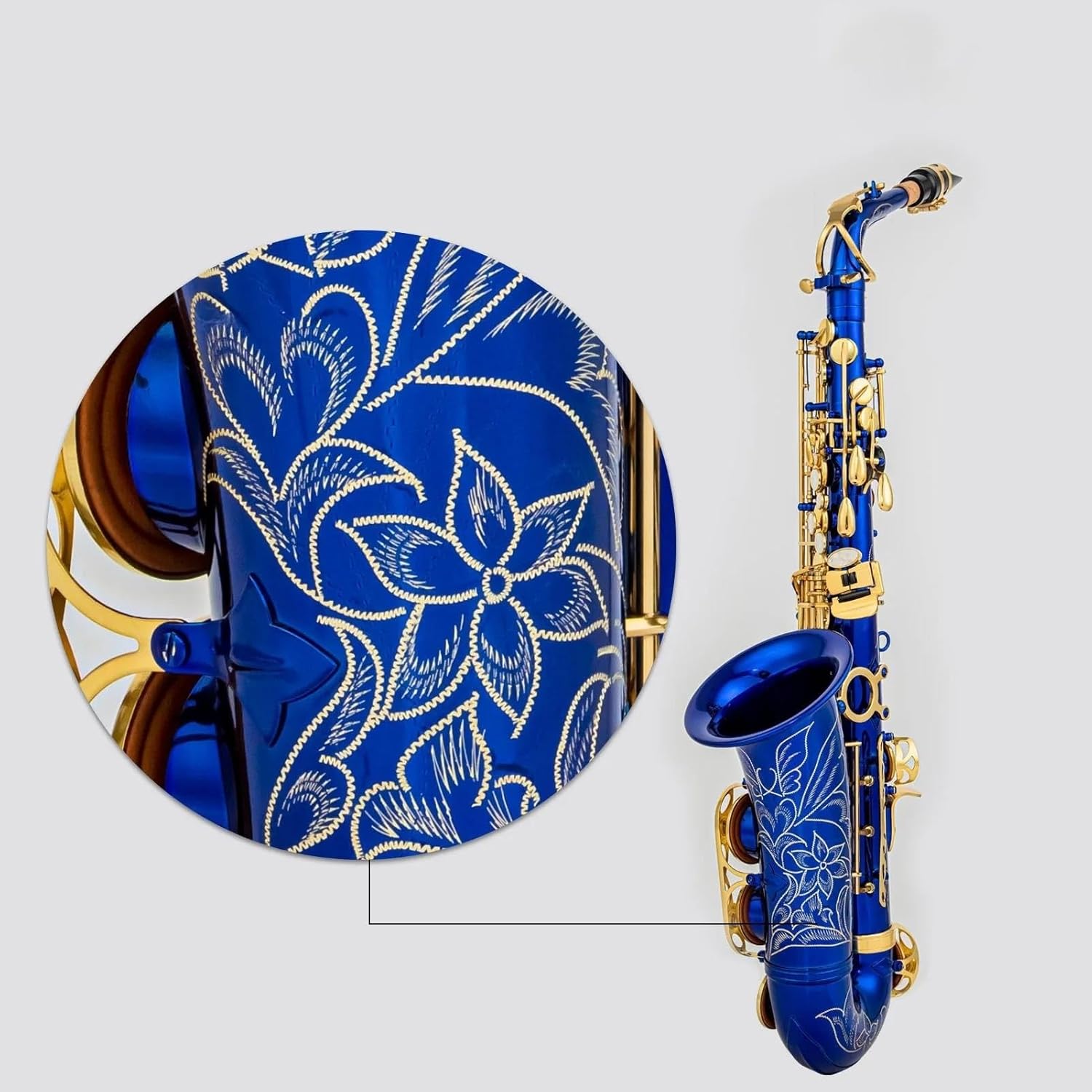 Alto Saxophone Wind Instrument Beginner Adult Professional Performance Grade Saxophone Full Set Of Accessories (Color : Blue)