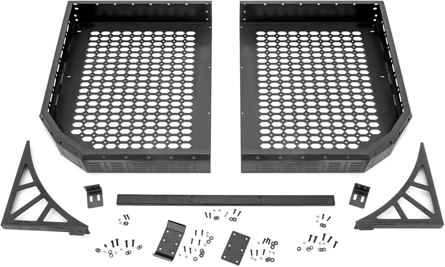 Rough Country Rear Cargo Rack for Polaris Ranger 1000 & XP 1000 - Heavy-Duty Steel with Tie-Down Mesh Panels, Easy Bolt-On Install