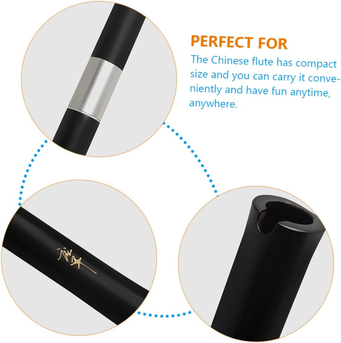 Toyvian Chinese Flute Two-section Dizi for Beginners Handmade Vertical Blowing Instrument Smooth Tone Lightweight and Portable Music Tool for Woodwind Enthusiasts