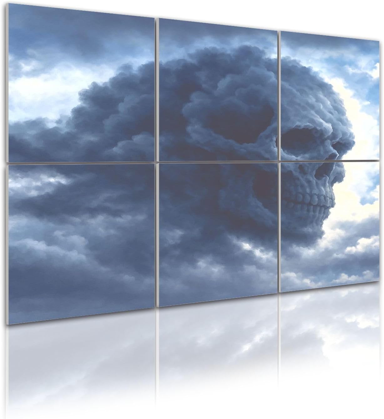 6 Pack Art Acoustic Panels Skull shaped cloud Sound Absorbing Panel 48