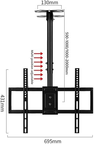 Monitor Mount, TV Wall Mount, Height Adjustable TV Ceiling Mount, Full Motion TV Ceiling Mount, for 45-80 Inch TV Pan and Tilt Mount, Metal Expansion Screw Mount (