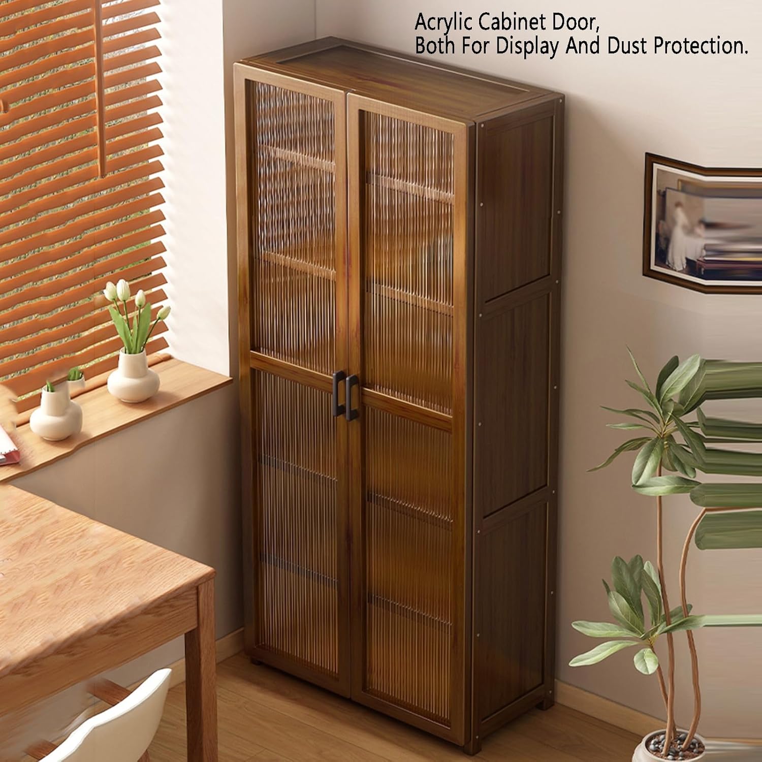 Industrial Bookshelf,4/5/6 Layer Corner Bookcase,Storage Display Rack, Multi-Layer Storage Rack,Corner Shelf, Suitable for Small Space, Office（Brown）(5tier) ()