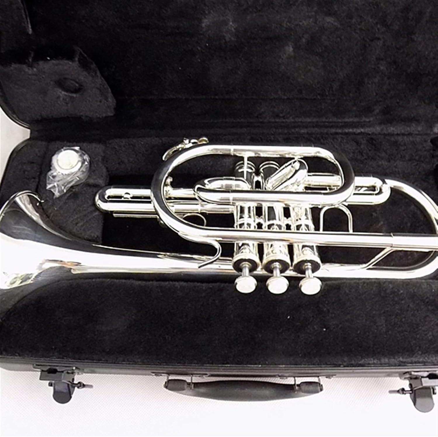 TSTS Bb Brass Cornet Trumpet Instrument Silver Plated with Case and Mouthpiece Musical Instruments Professional Trumpet