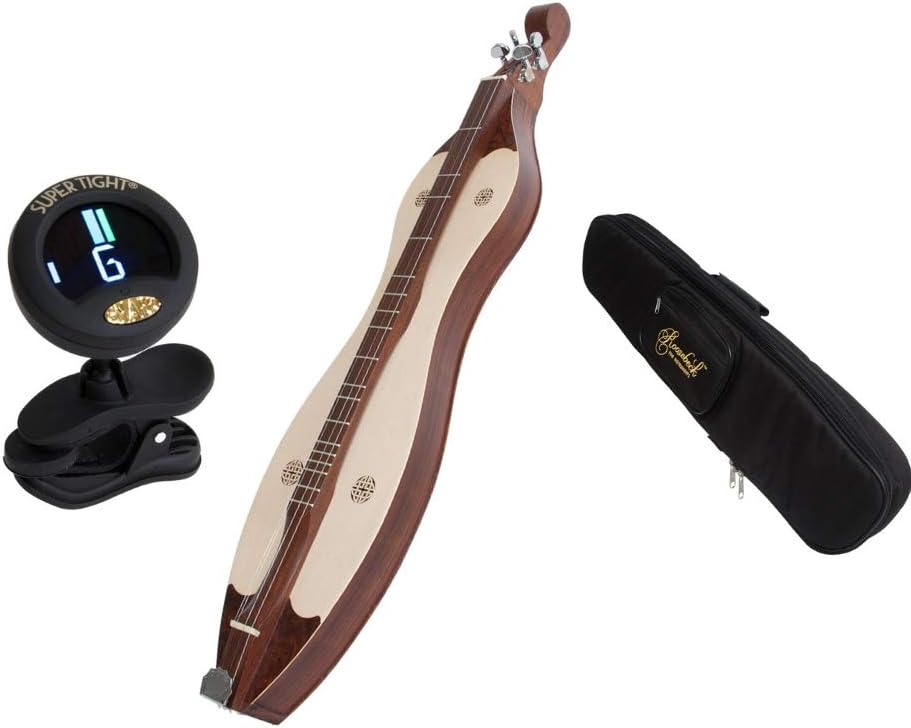 Includes: Roosebeck 4-String Vaulted Knotwork + Roosebeck Dulcimer Gig Bag Case + Snark Clip-On Chromatic Tuner