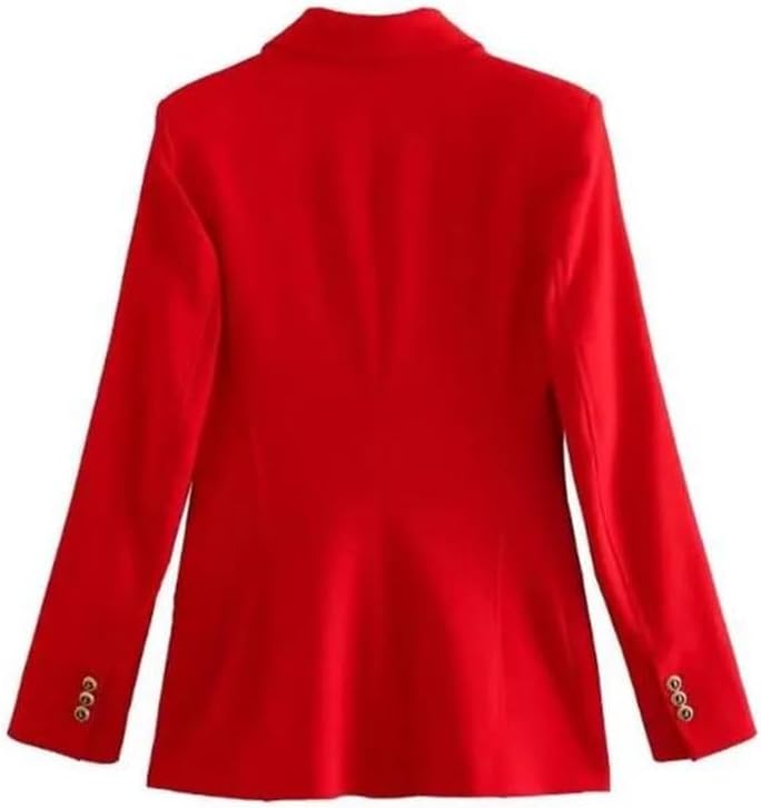 Women‘s Slim Suit Jacket European French Style Casual Double Breasted All Match Versatile