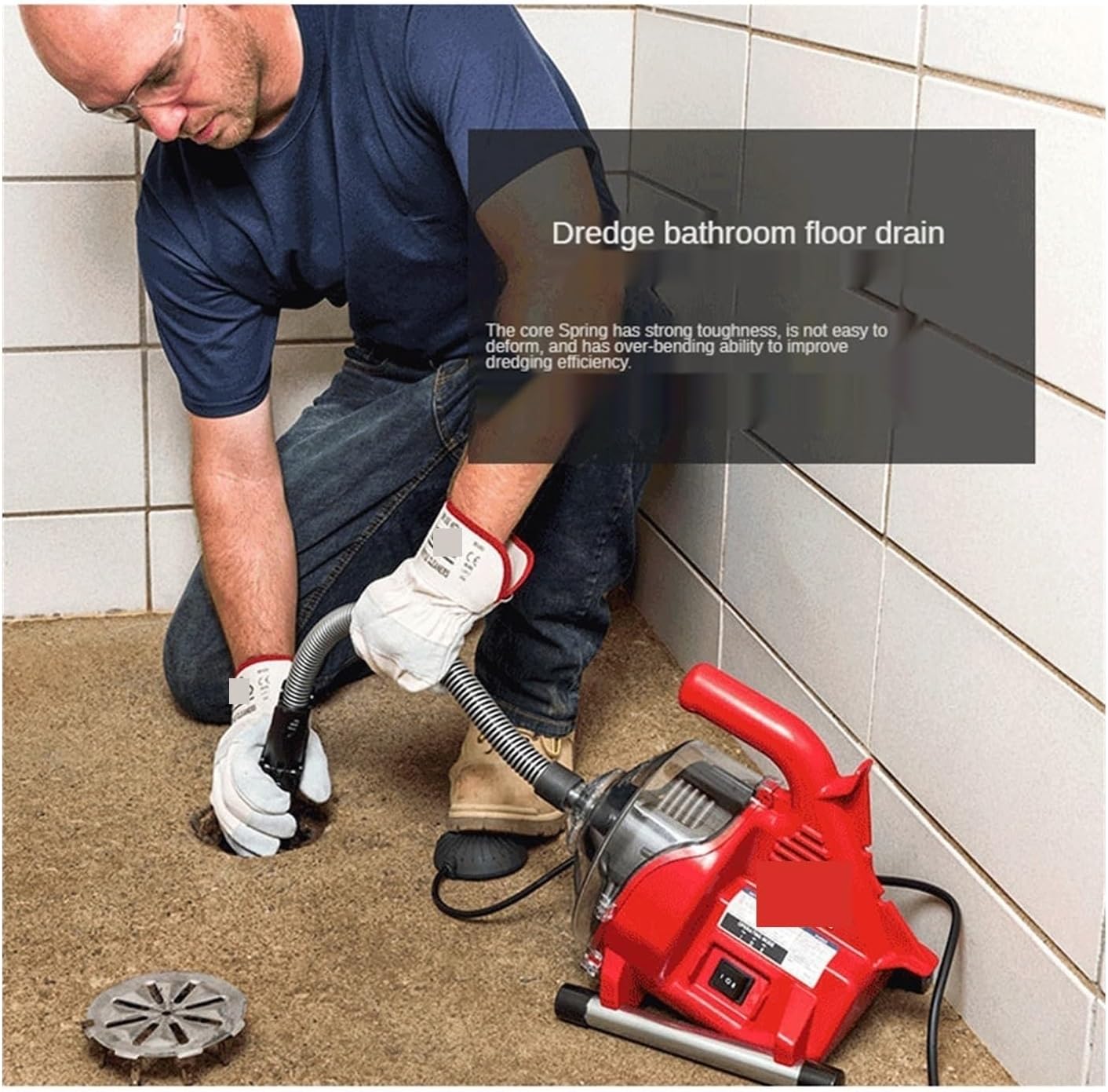 Electric Sewer Pipe Dredging Machine, Self-feeding,Toilet, Kitchen, 19-28MM, Cleaning , Drainage Dredger, 120