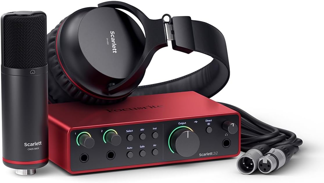 Focusrite Scarlett 2i2 Studio 3rd Generation USB Interface - Bundle With, Samson 28