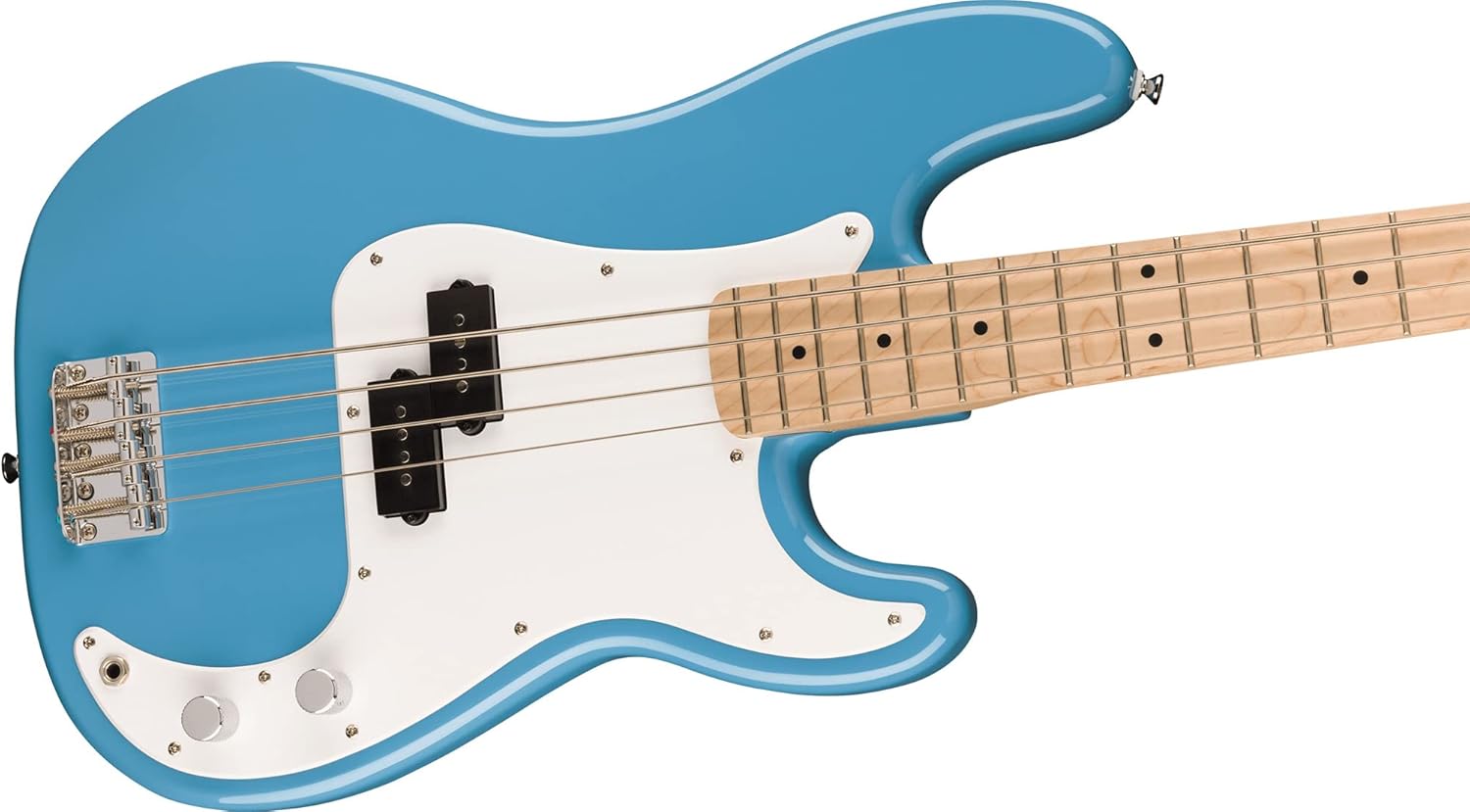 Fender Squier Sonic Precision Bass Guitar - California Blue Bundle with Amplifier, Cable, Tuner, Strap, and Austin Bazaar Instructional DVD