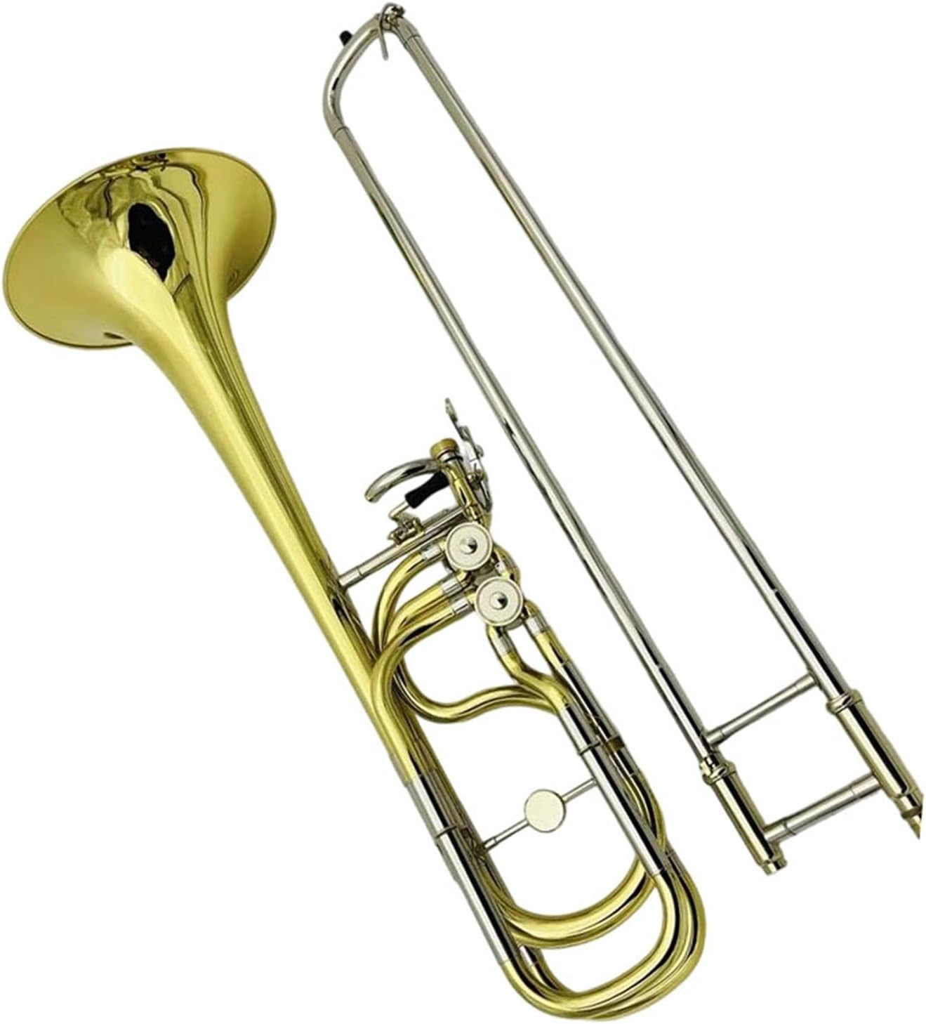 Adult Trombone Instrument Bb/f Brass Plated Double Piston Trombone With Case Accessories