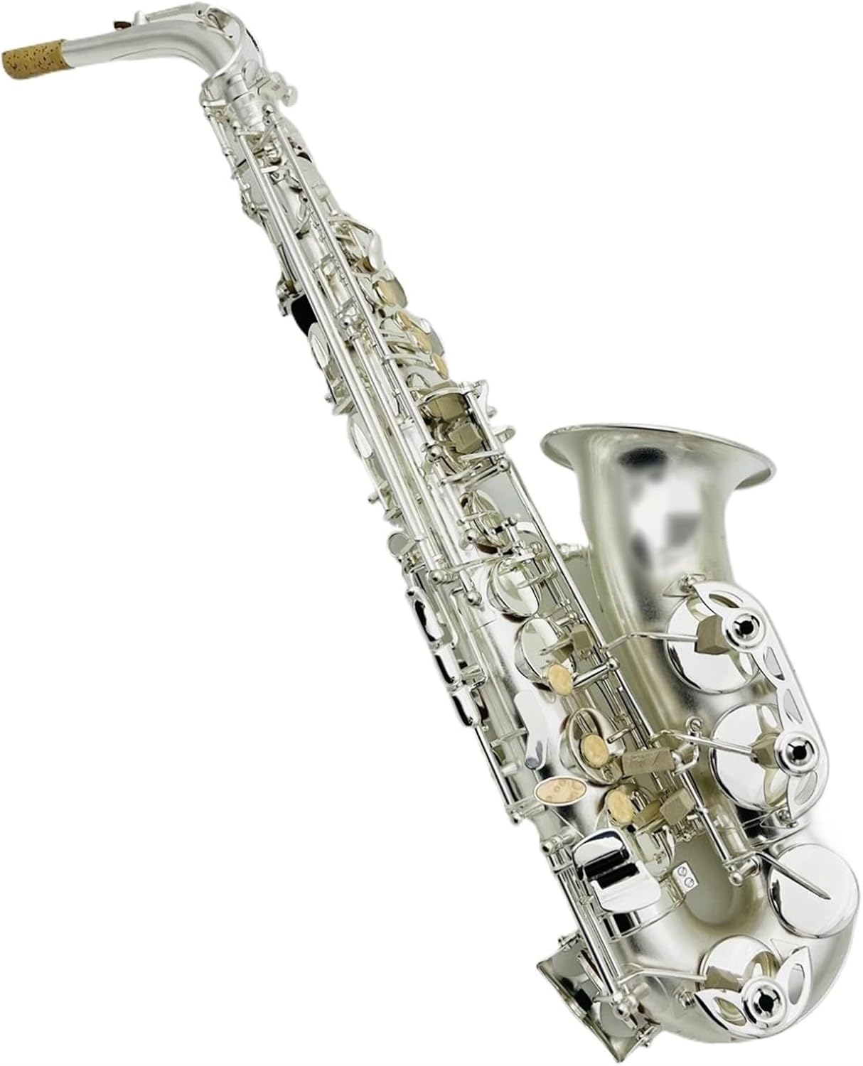 Beginner saxophone Alto Saxophone Eb Tune Silver Plated Woodwind Instruments With Case Accessories (Color : High-end bag)