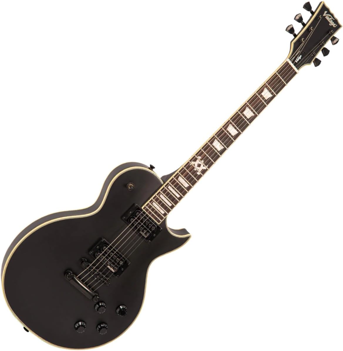 VINTAGE Electric Guitar, Right, Satin Black (V100VMX)